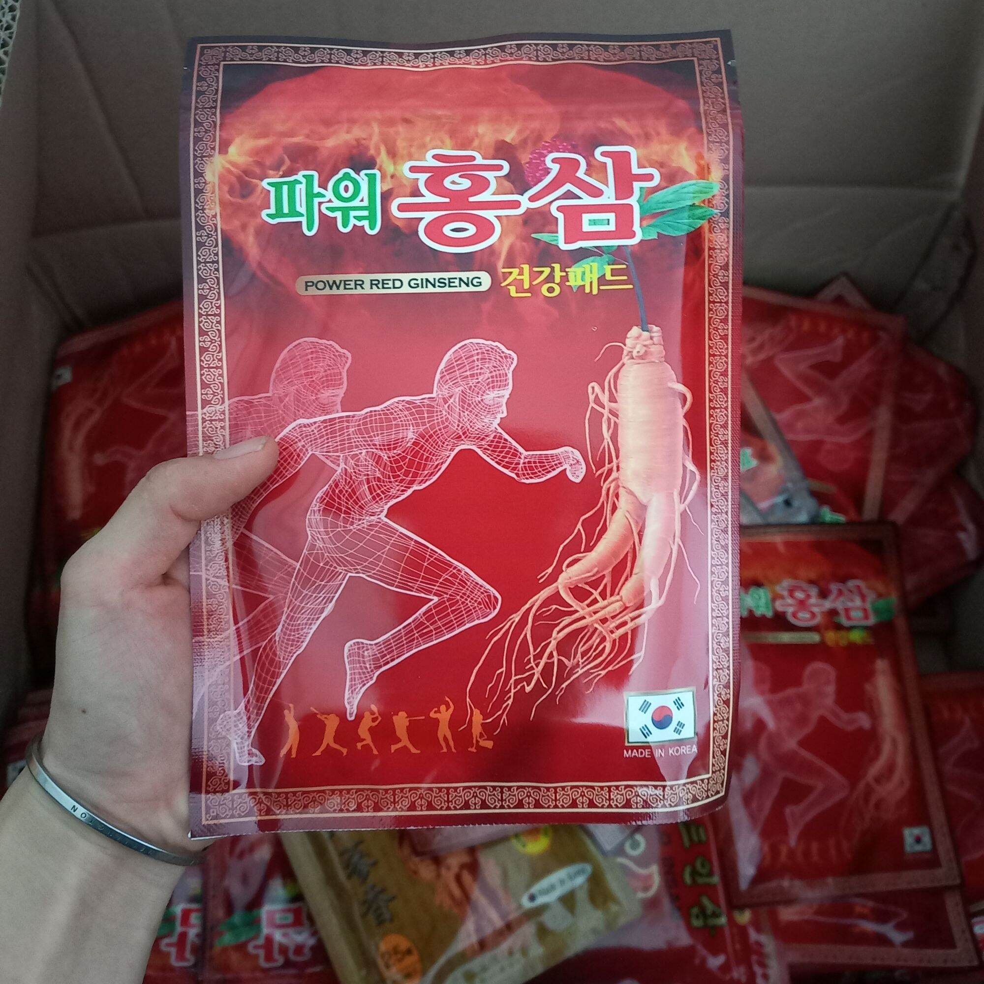 [ CAO DÁN ĐỎ] Cao dán HỒNG SÂM Power Red Ginseng TÚI ĐỎ 20 miếng Hàn Quốc