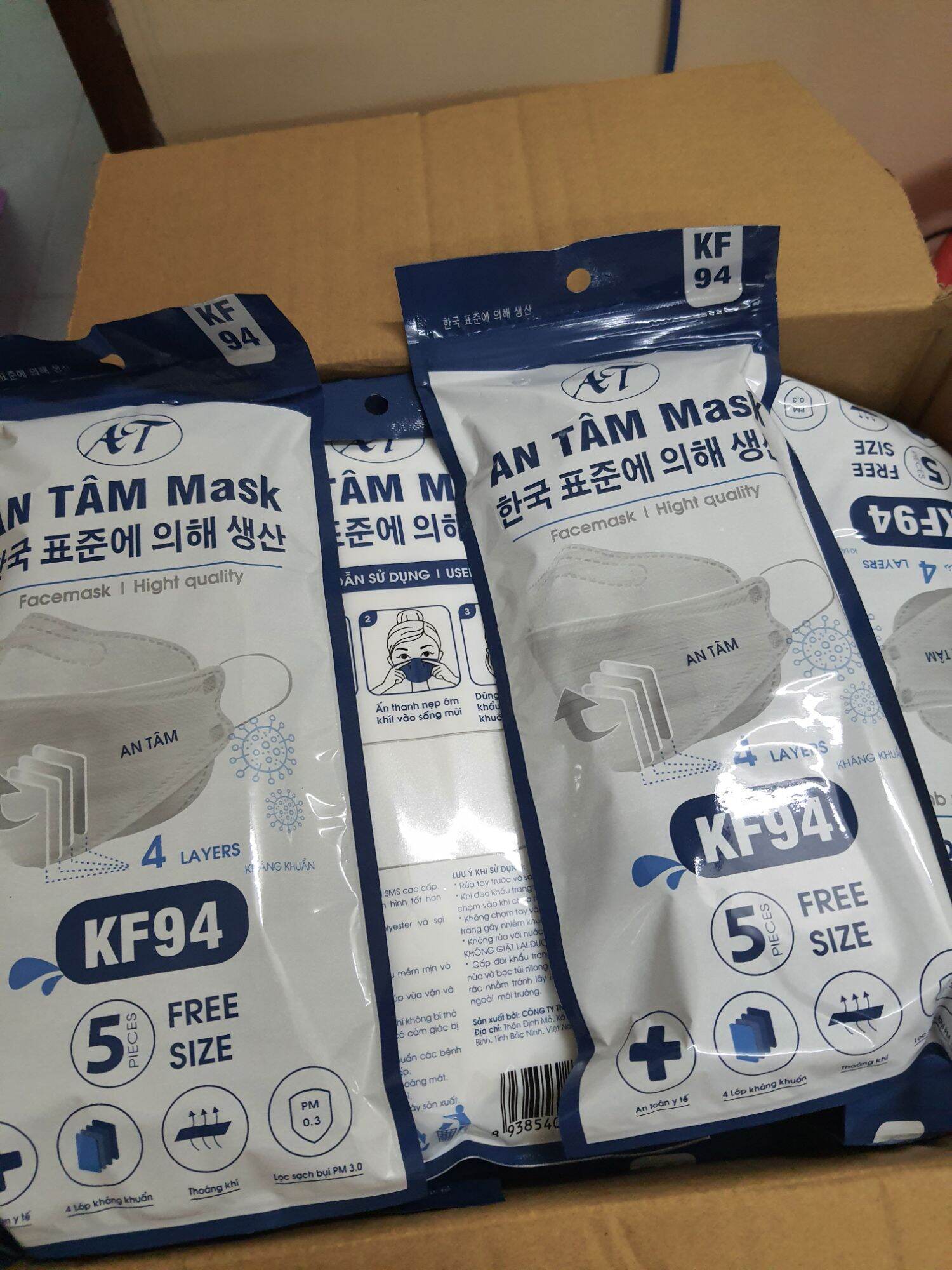 Combo 50 cái khẩu trang kf94 an tâm mask