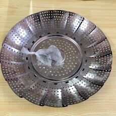 dĩa hấp đồ ăn dạng xòe chất liệu inox