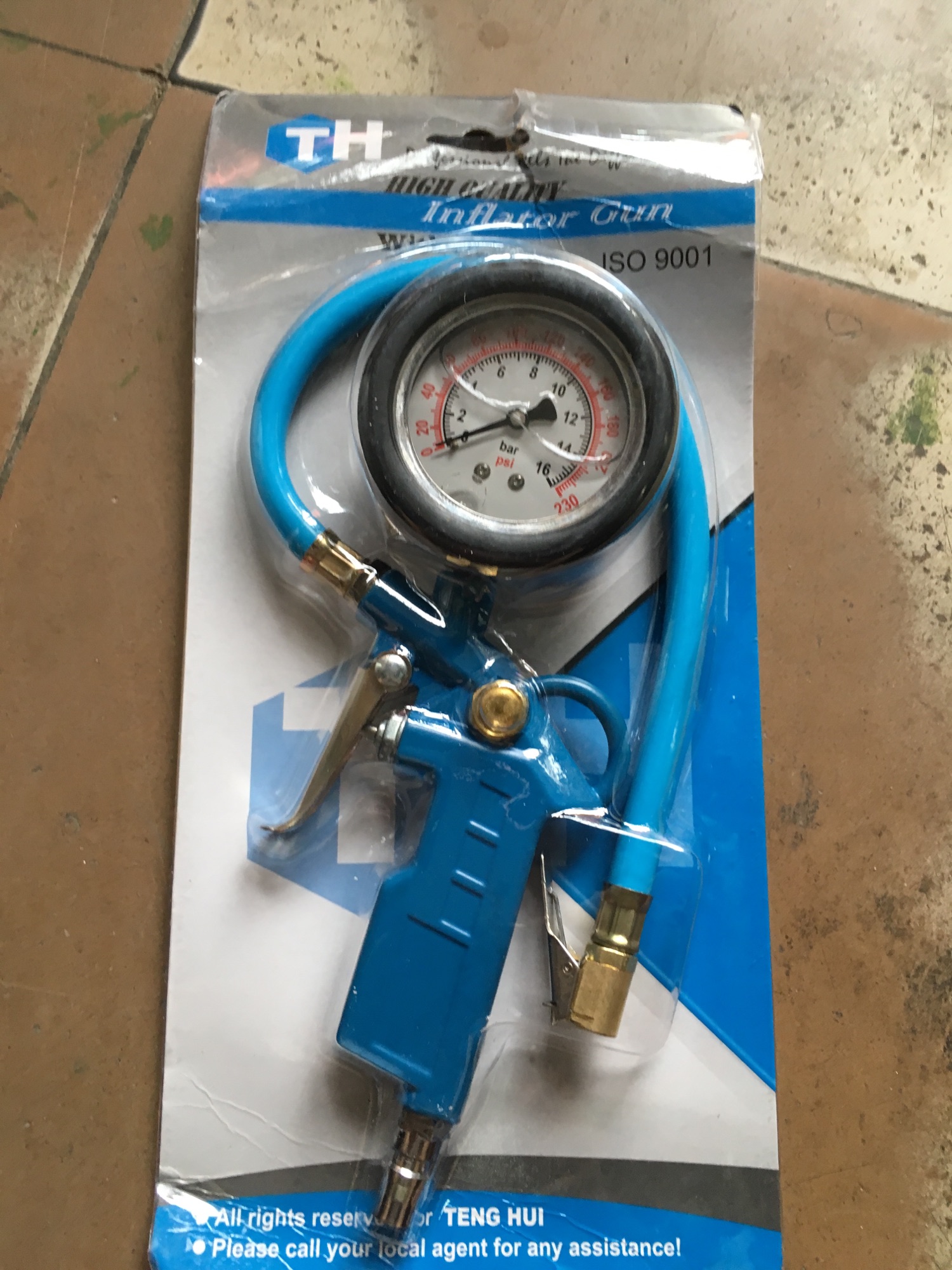 Đầu vòi bơm oto- xe máy -kiêm đồng hồ đo áp suất lốp hàng loại 1 có dầu thủy lực