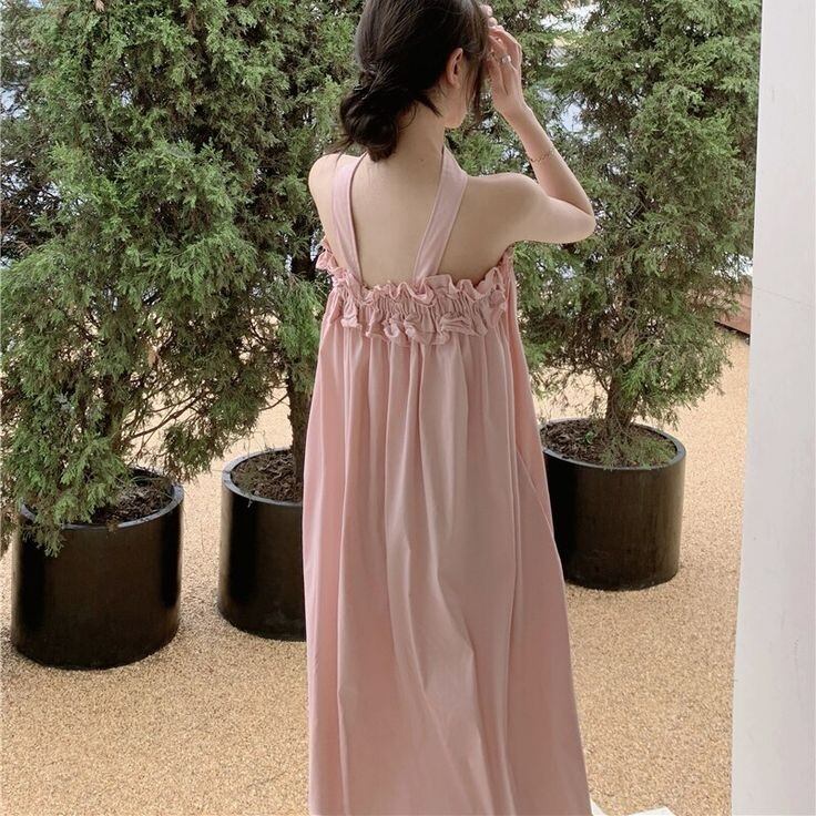 Đầm tiểu thư luạ satin hồng ngọt ngào dễ thương