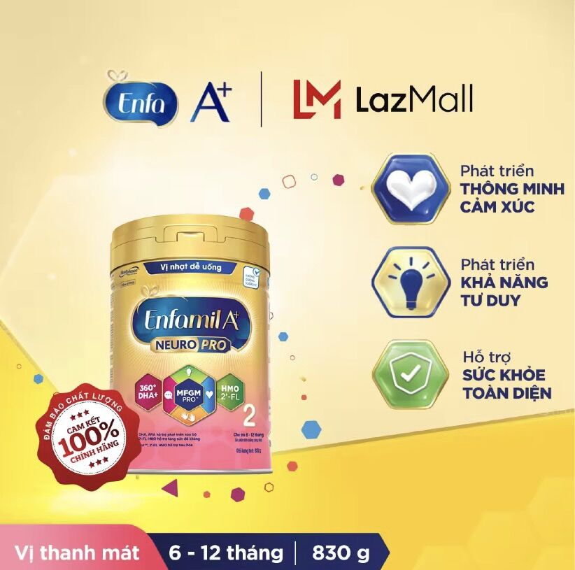 Sữa bột enfamil số 2 900g cho bé 6-12tháng
