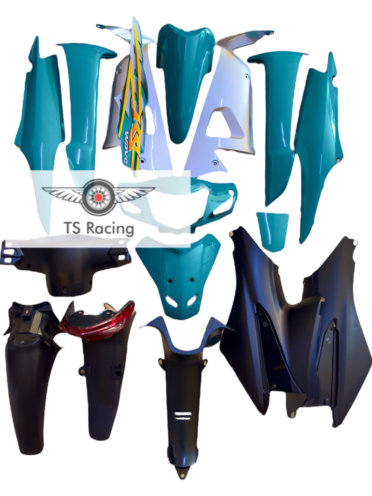 Dàn áo wave rs xanh ngọc - tặng team 3 lớp