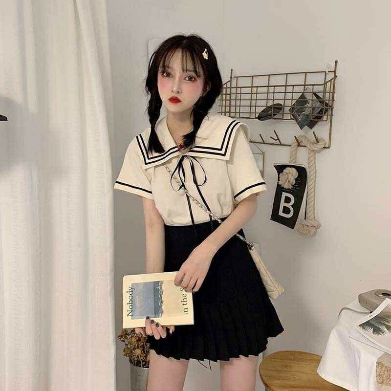 [HCM]Áo kiểu thủy thủ viền xinh xắn