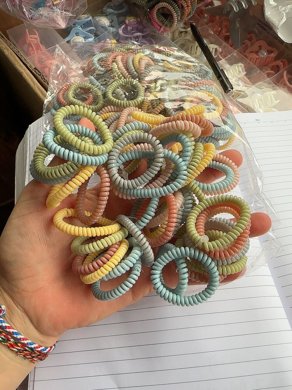 Combo 10 cột tóc lò xo nhí, buộc tóc lò xo size nhỏ