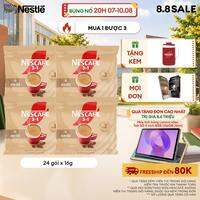 [KHUYẾN MẠI TẶNG BÌNH NHỰA 750ML] Combo 4 Bịch Cà phê hòa tan NESCAFÉ 3IN1 VỊ KEM SỮA Bịch 24 gói ĐẬM VỊ SỮA, CHUẨN CÀ PHÊ