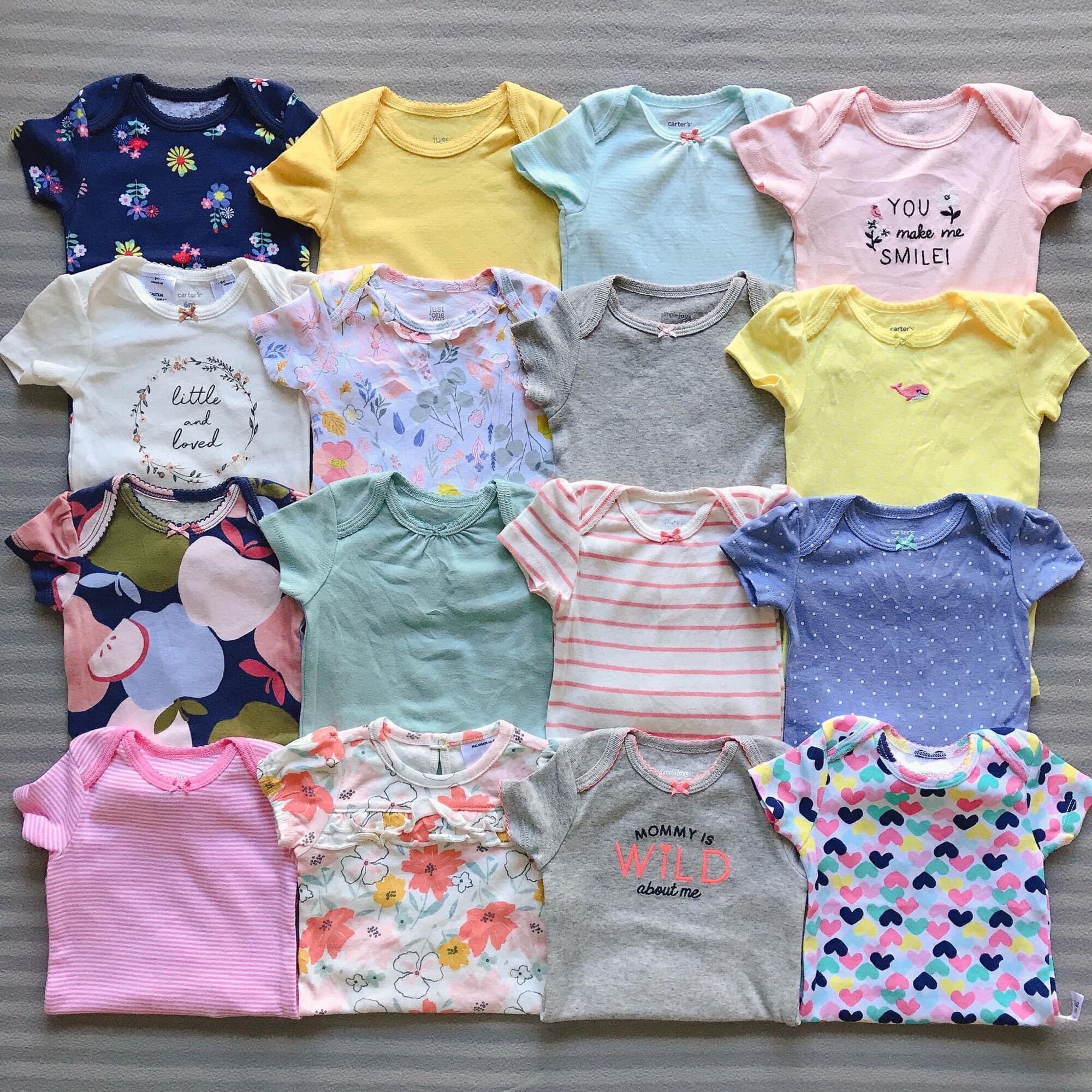 (Chọn mẫu size 12M) Bodysuit Carter, Bodychip cộc tay cho bé gái, bé sơ sinh
