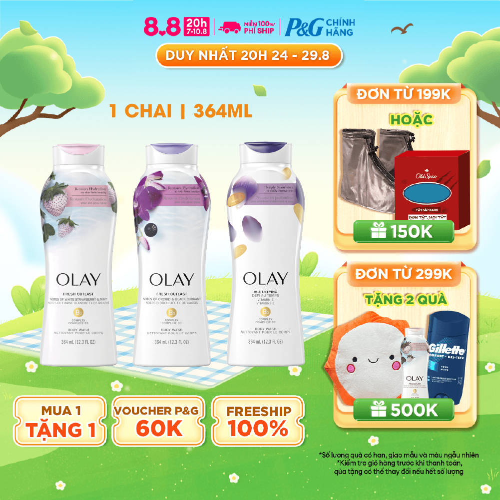 [MUA 1 TẶNG 1 QUÀ] Sữa Tắm Dưỡng Da OLAY Nhiều Mùi Hương Chai 364ml - Nhập khẩu Mỹ