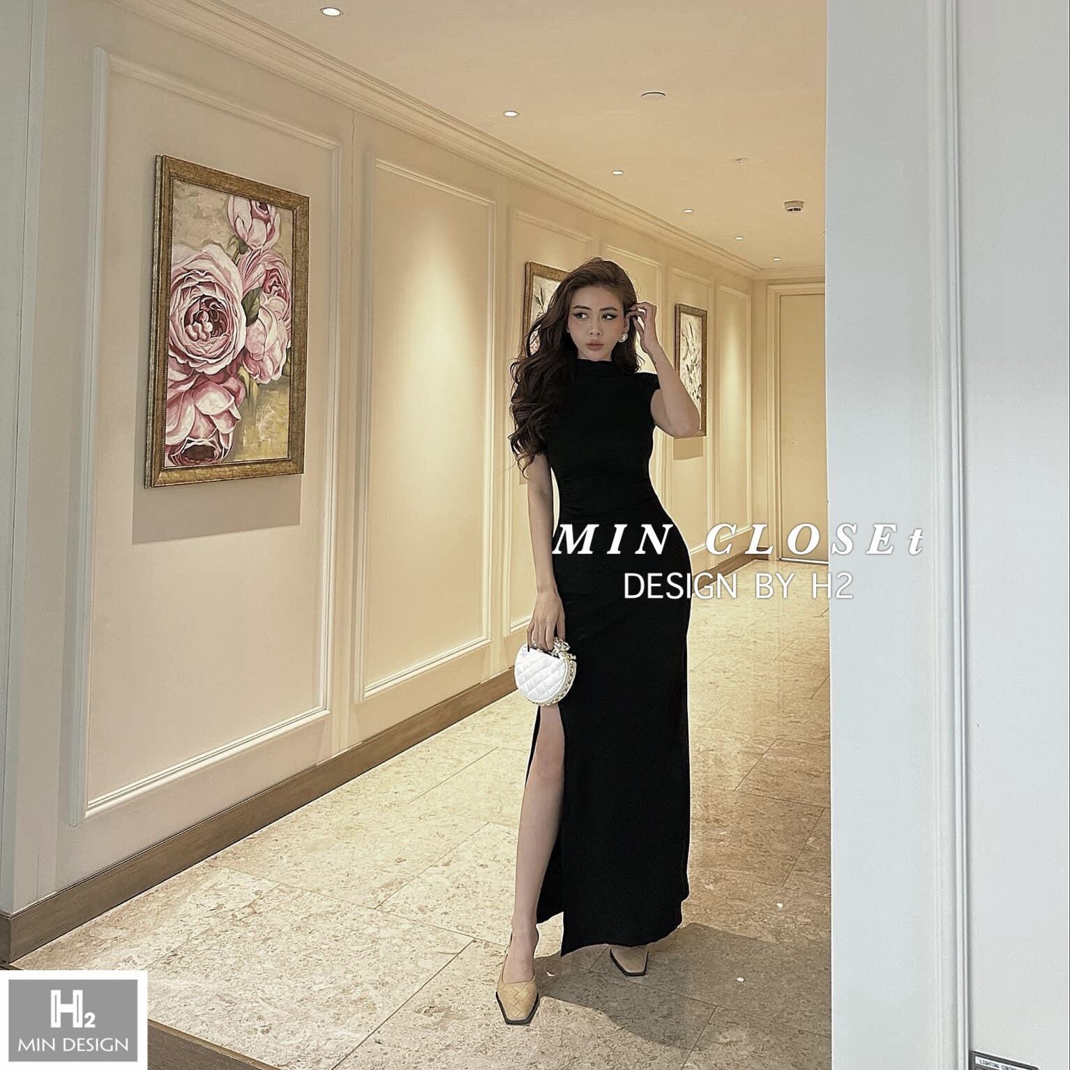 Váy body sườn xẻ tà Vy.Clothes