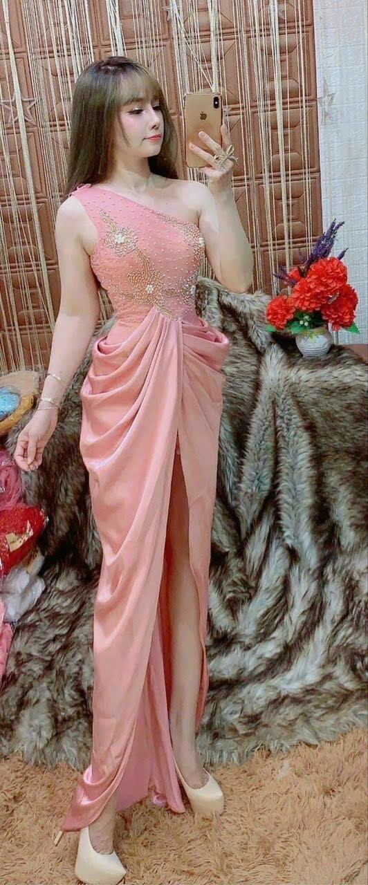 ĐẦM XẾP LY BẮT CHÉO KẾT PHA LÊ TINH SẢO ( hình thật)
