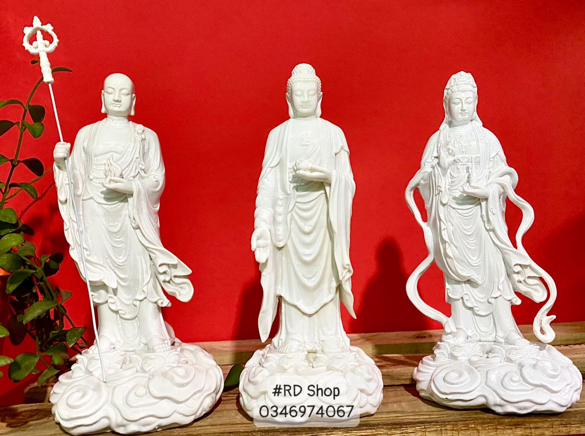 TÔN TƯỢNG TA BÀ TAM THẾ(gồm 3 tượng Quan Âm 23cm,Địa Tạng 23cm,Adida 23cm)[Biên Hoà]
