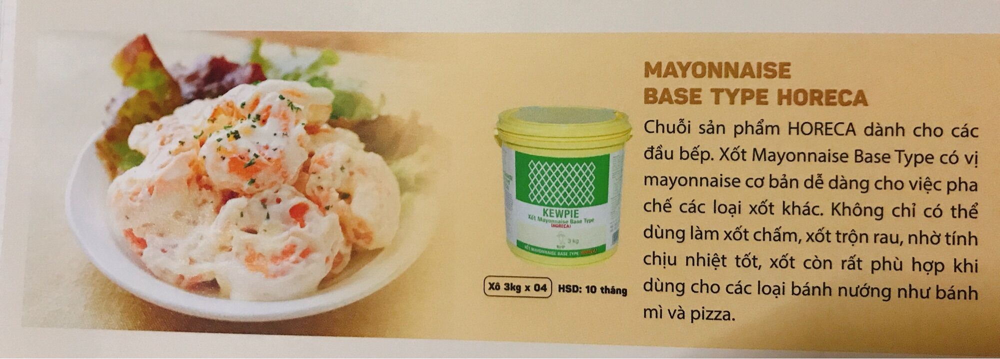 Xốt Mayonnaise Base Type (Horeca) 3kg kewpie