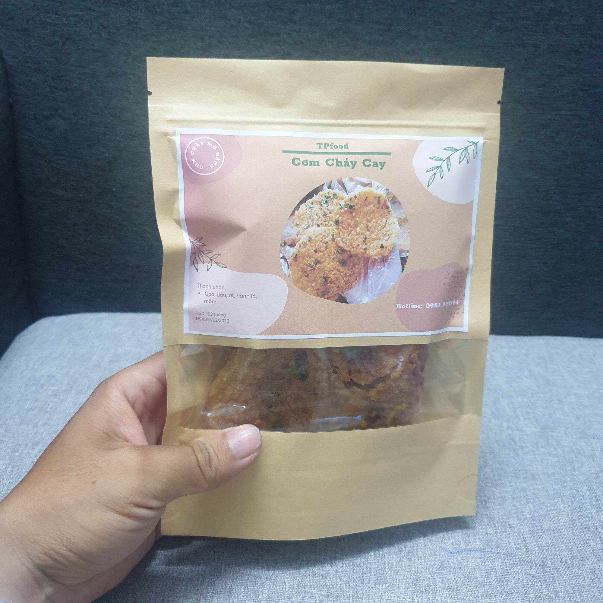 Cơm cháy cay TPFood gói 100g 3 miếng siêu to, ăn siêu ngon