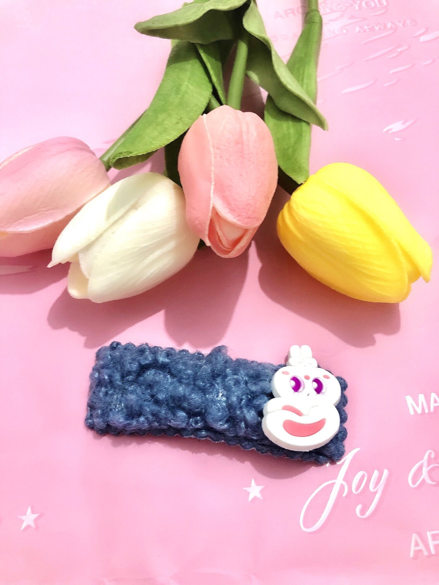 Kẹp tóc lông cừu phong cách hàn quốc