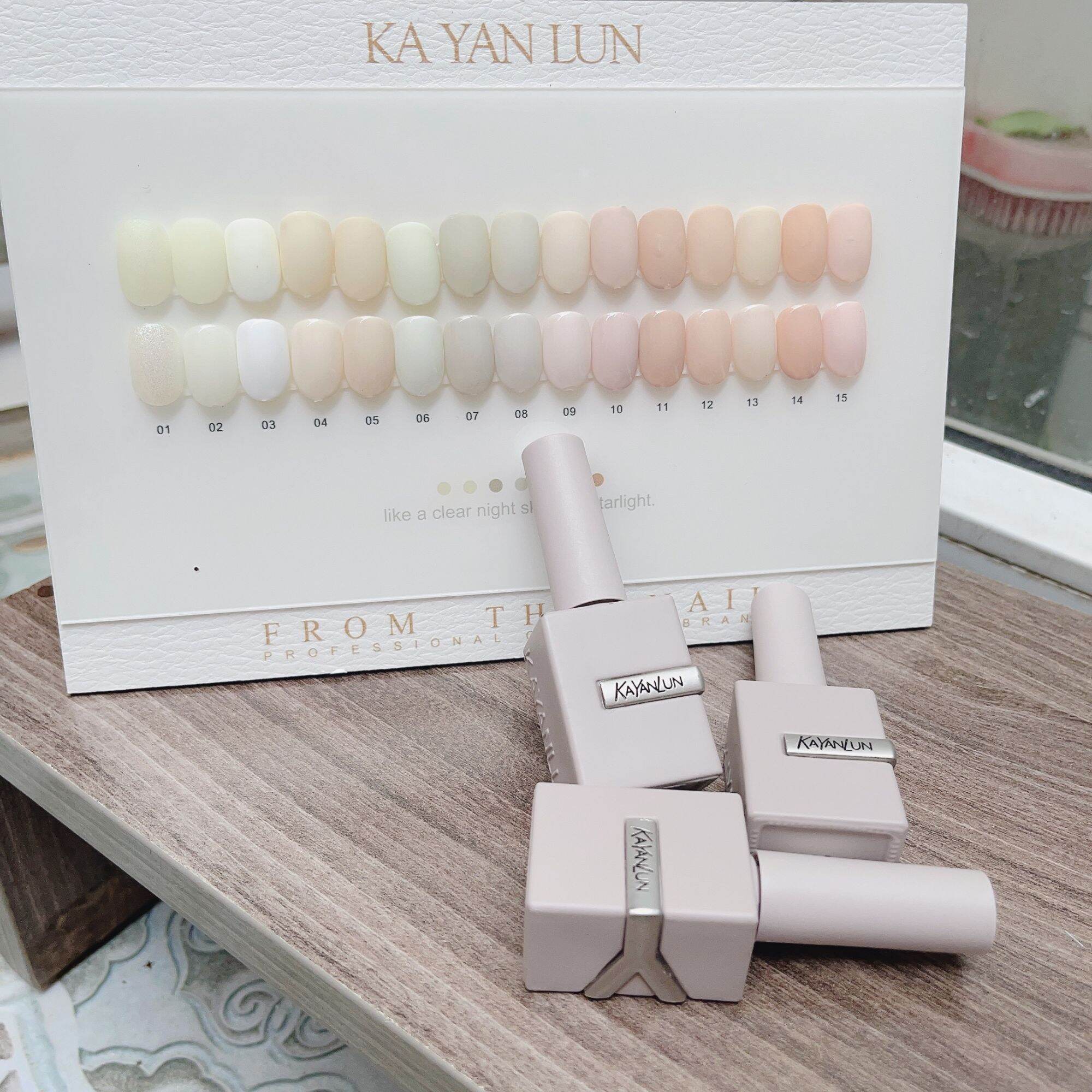 Set sơn gel kayanlun 15 màu tone trắng kem hồng sữa chai sơn 15ml