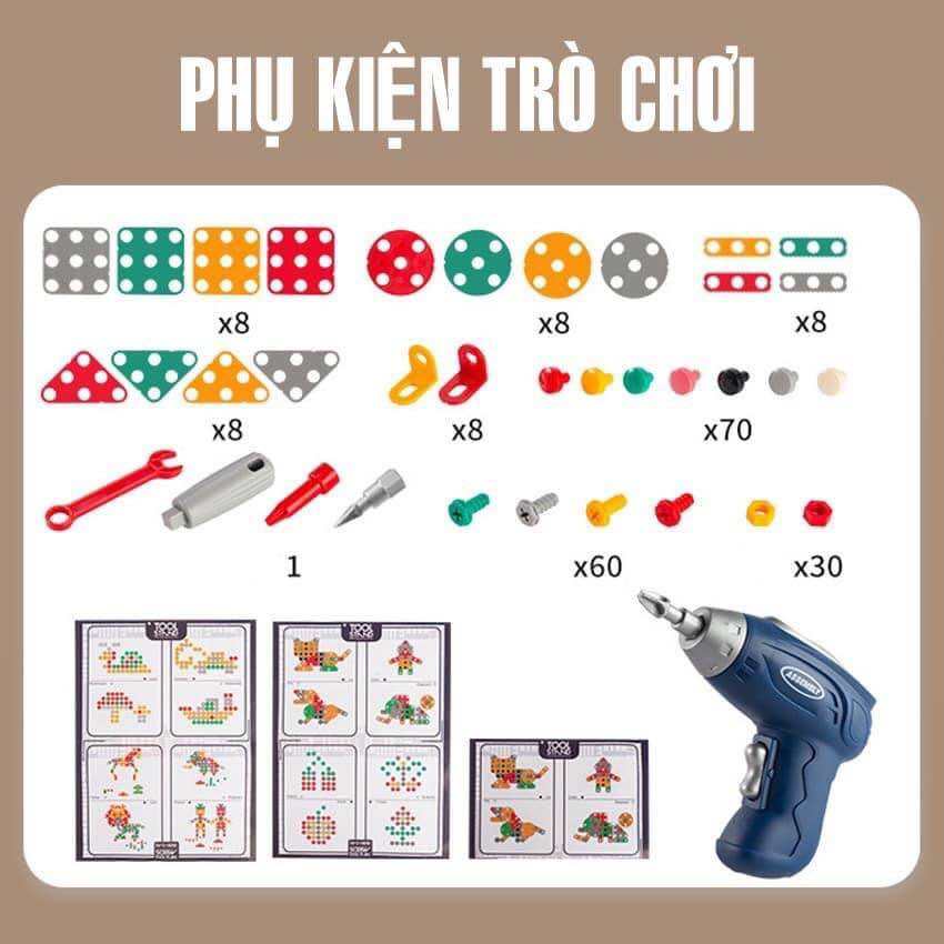Đồ Chơi Bộ Kỹ Sư Lắp Ráp Kèm Khoan Điện EduSmart