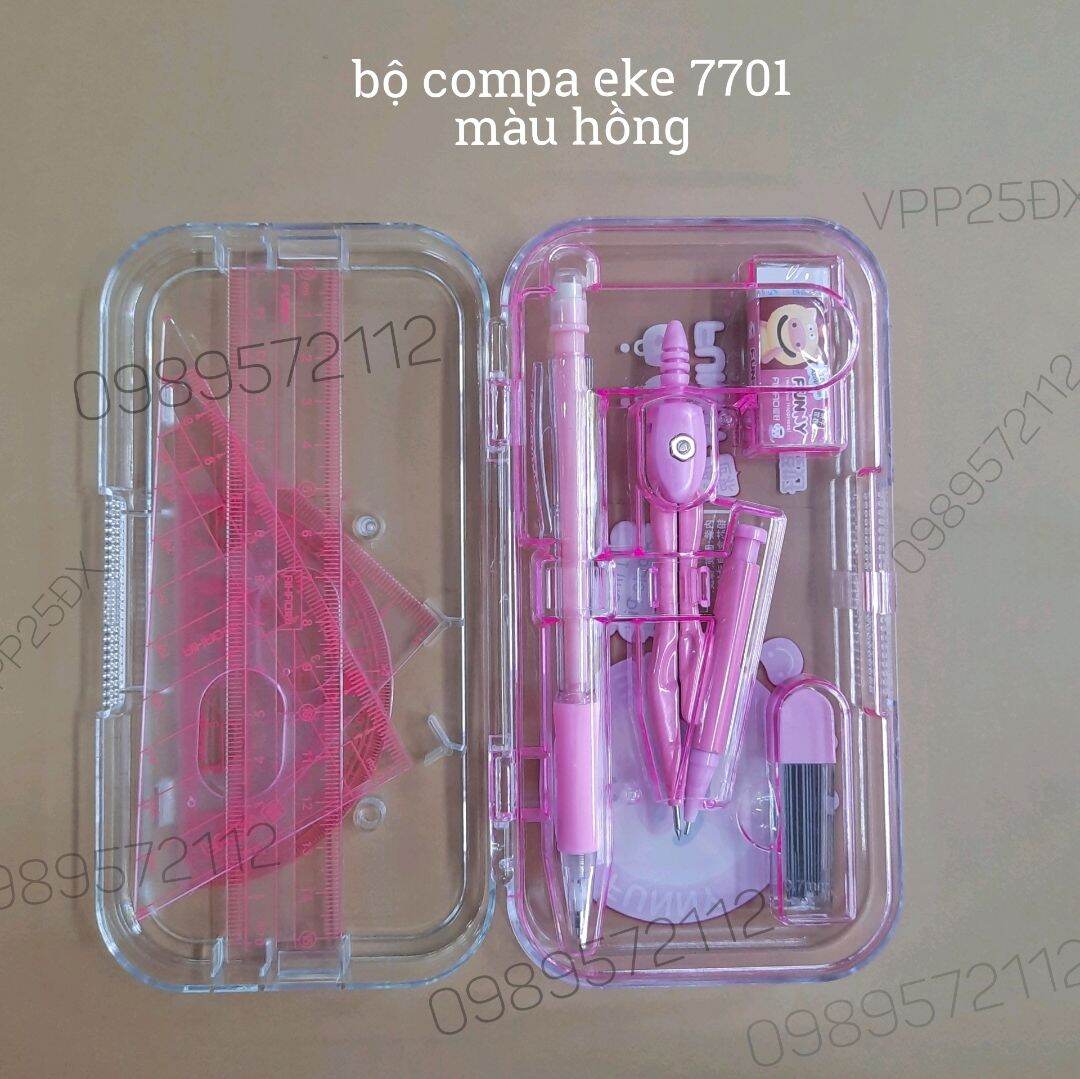 Bộ compa-thước kẻ-eke-chì kim 7701