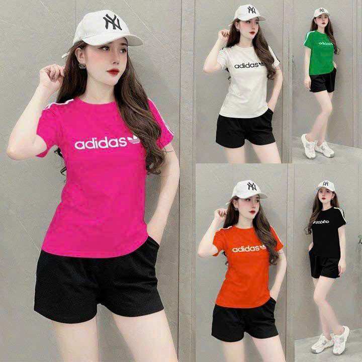 Sét bộ nữ ngắn thun cotton thêu cao cấp