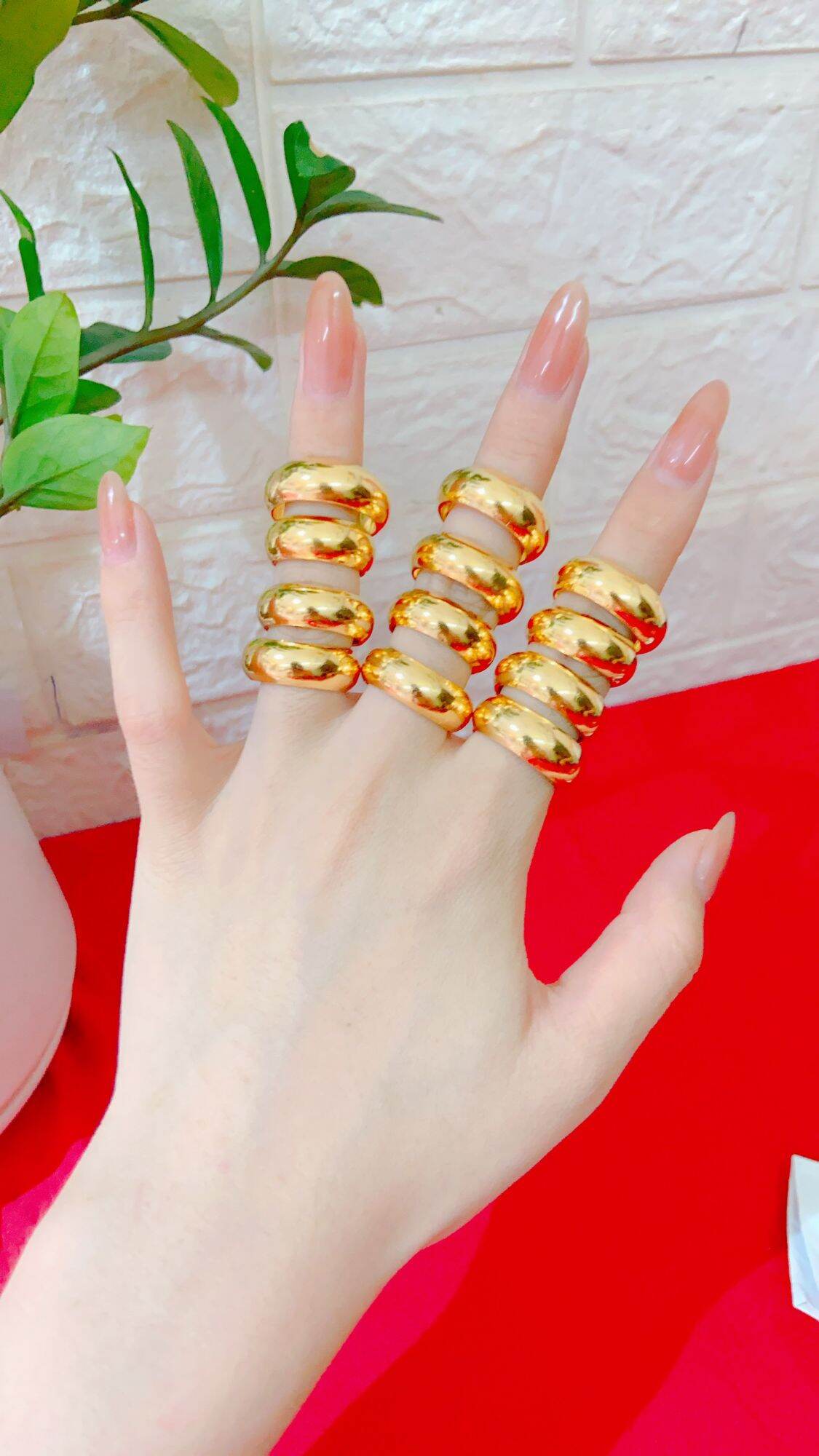 nhẫn chỉ chơn loại 3 chỉ vàng non