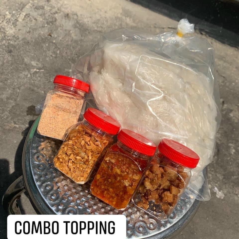 1kg bánh tráng phơi sương + 4 hủ topping