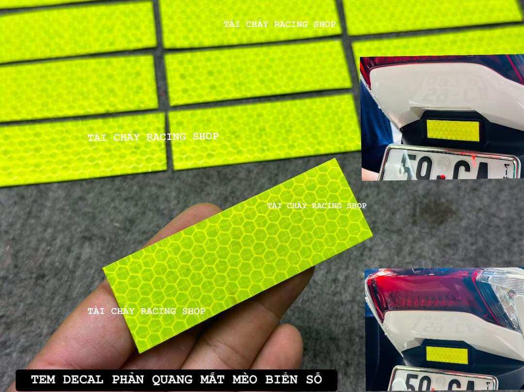 Tem dán phản quang mắt mèo biển số