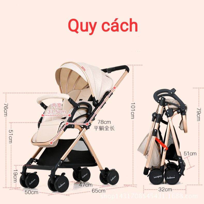 Xe đẩy 2 chiều 3 tư thế gập gọn Belecoo hàng cao cấp