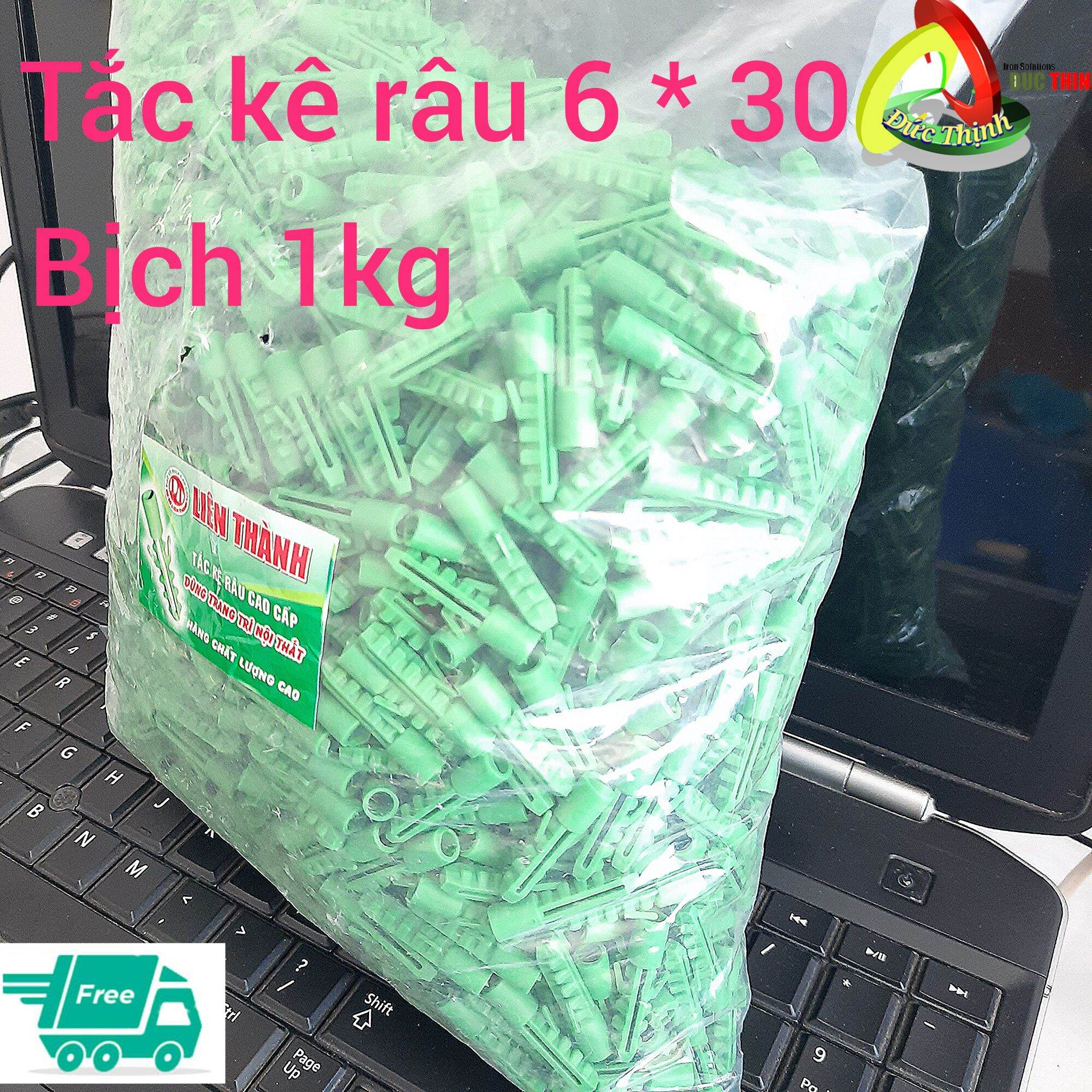 Bịch 1kg hoặc 100 con tacke nhựa 6 * 30mm [tắc kê râu] Dùng cho lắp đặt các loại cửa hoặc treo các vật dụng trong nhà