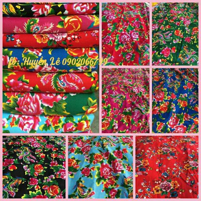 Vải chăn con công các màu khổ vải 1,6 m ( 97cm dài x 160cm ) liền tấm