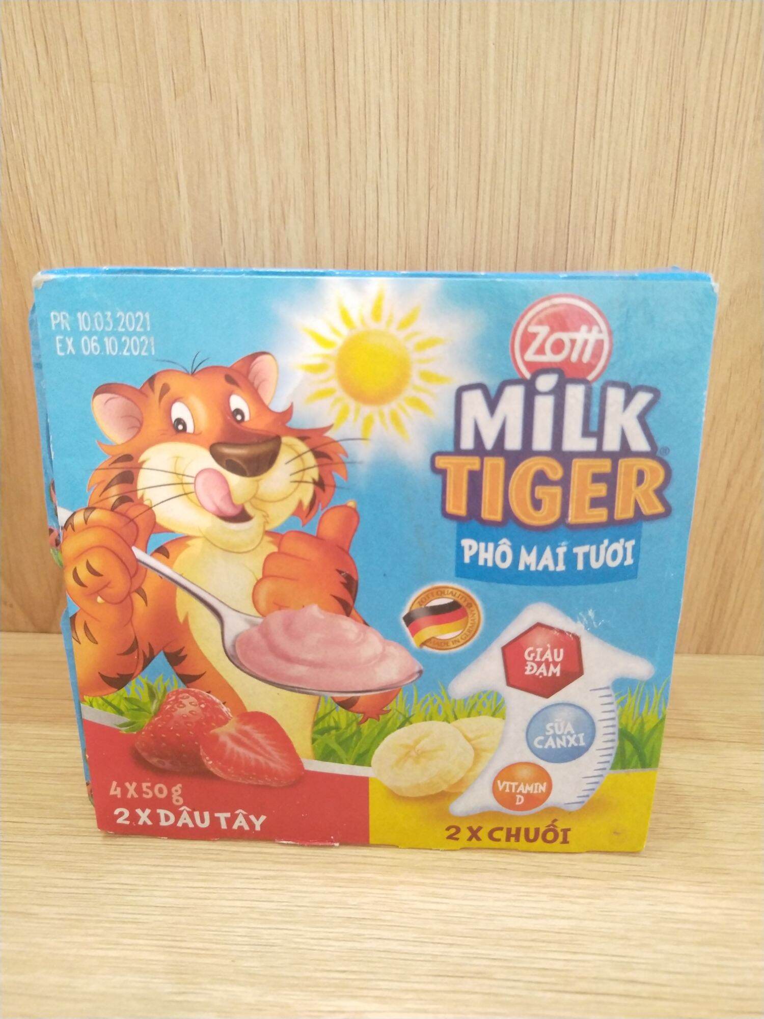 Phomai tươi Zott Milk Tiger hương dâu- chuối