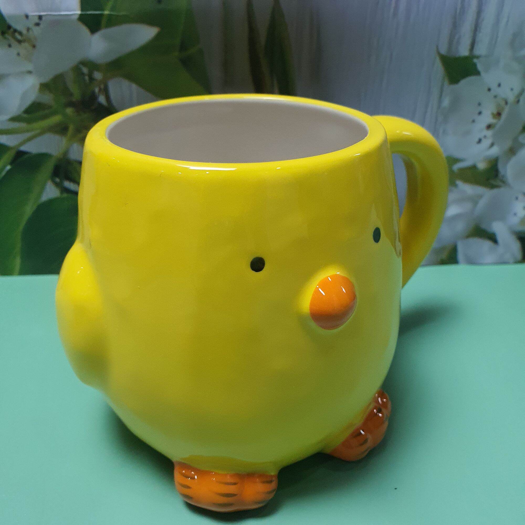 Ly gốm sứ Williams Sonoma 4" Figural Baby Chick Easter Mug Cup Yellow 16 oz.