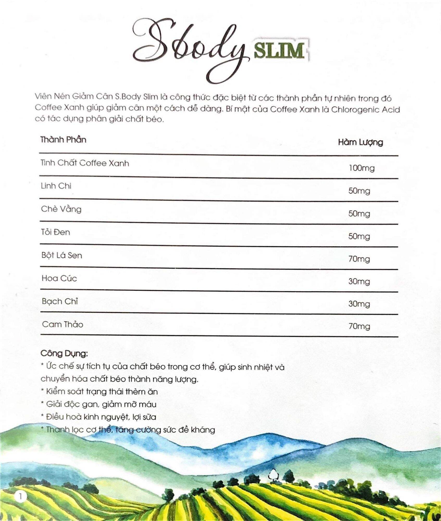GIẢM CÂN  CÀ PHÊ SBODY SLIM (1 gói lẻ giá dùng thử )