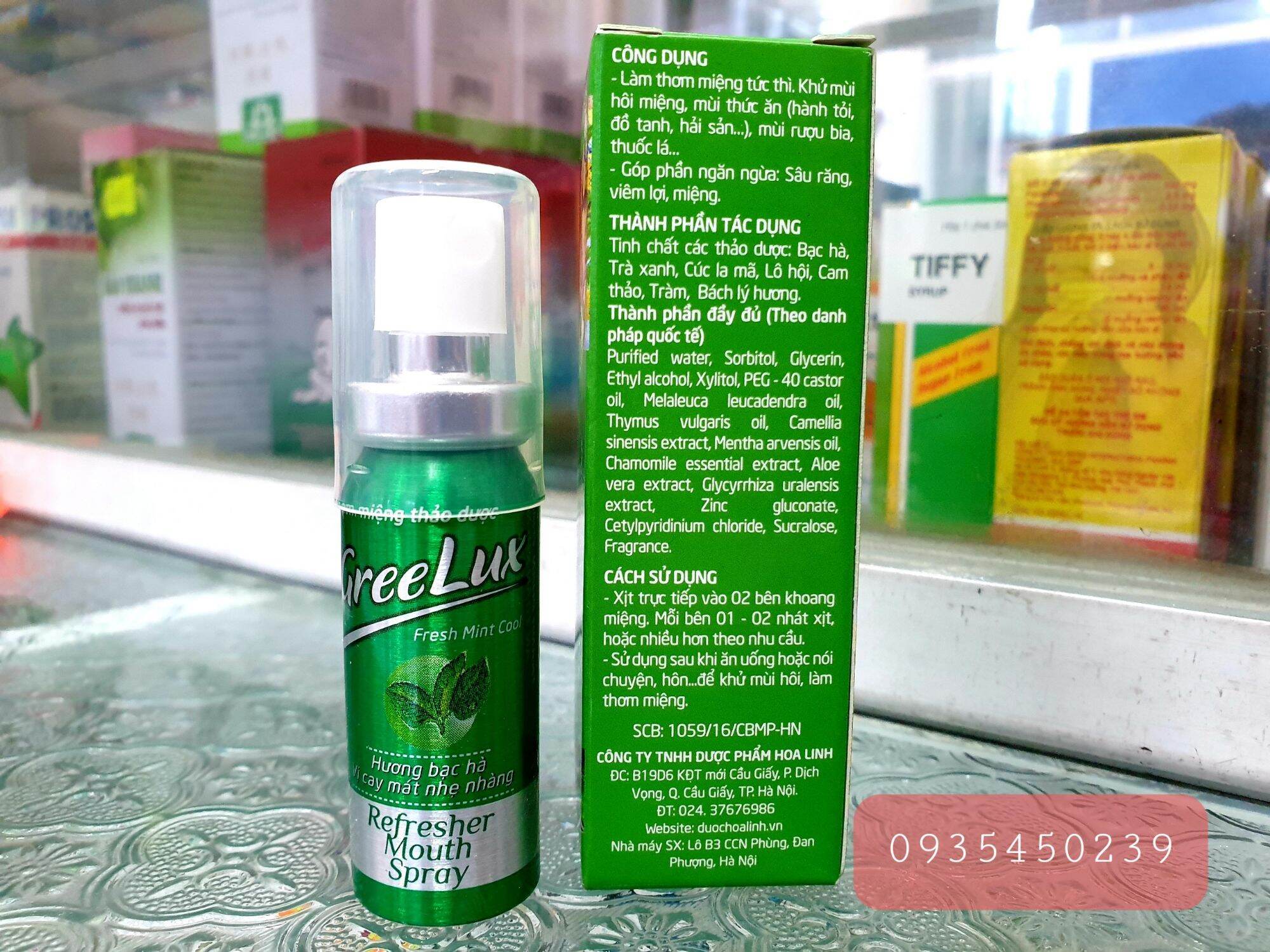 combe 2 chai xịt thảo dược thơm miệng GREE LUX