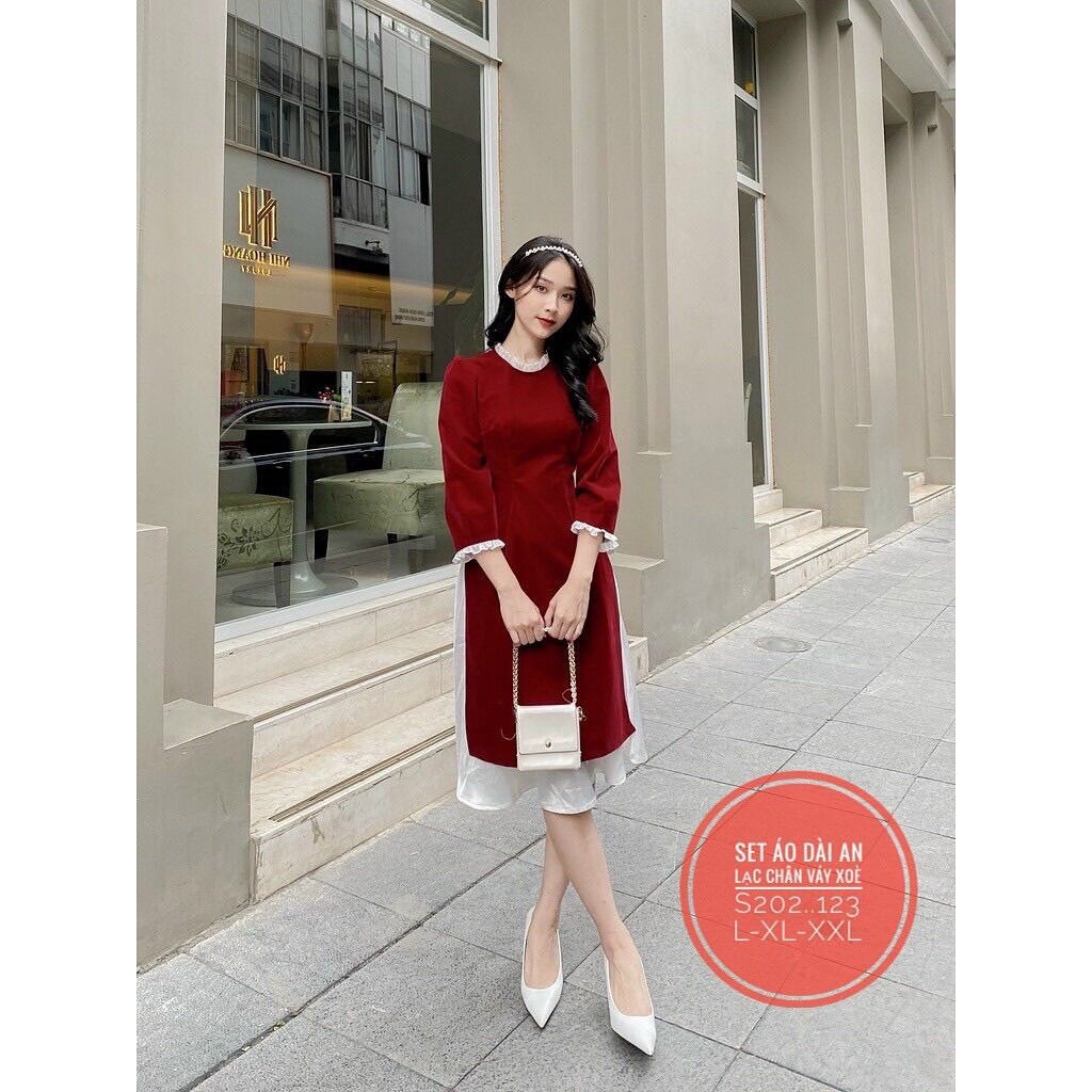 (SHOP BIGSIZE NỮ 50kg đến 90kg) set áo dài cách tân AD01