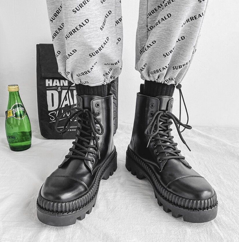 Giày boot nam cổ cao khoá kéo phiên bản martin size 43