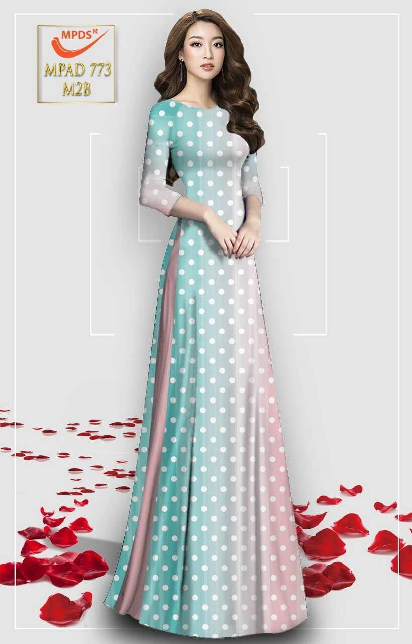 [HCM]Vải áo dài chấm bi