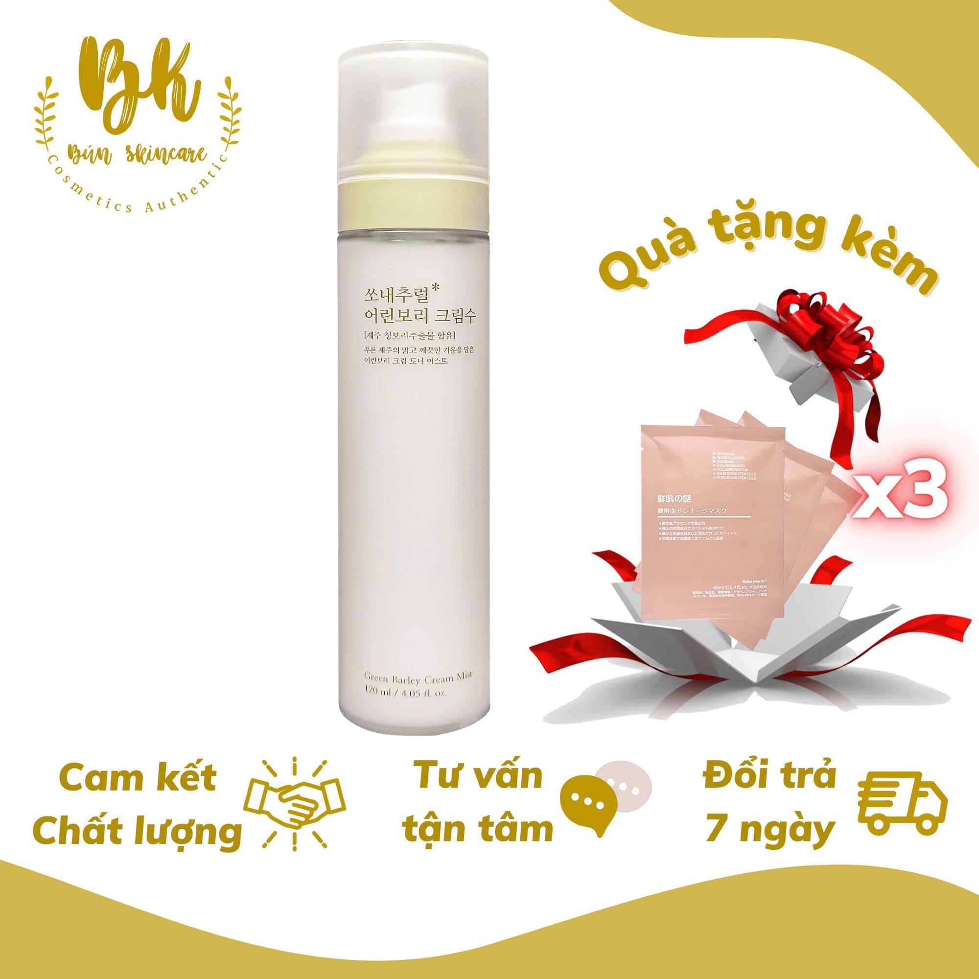 [Hcm]Xịt Khoáng Cấp Ẩm Mầm Lúa Mạch Non Green Barley Cream Mist So Natural Chính Hãng