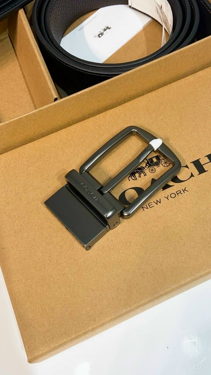 SET Thắt lưng + VÍ  C0ACH MEN BELT da thật cực kỳ mềm mại