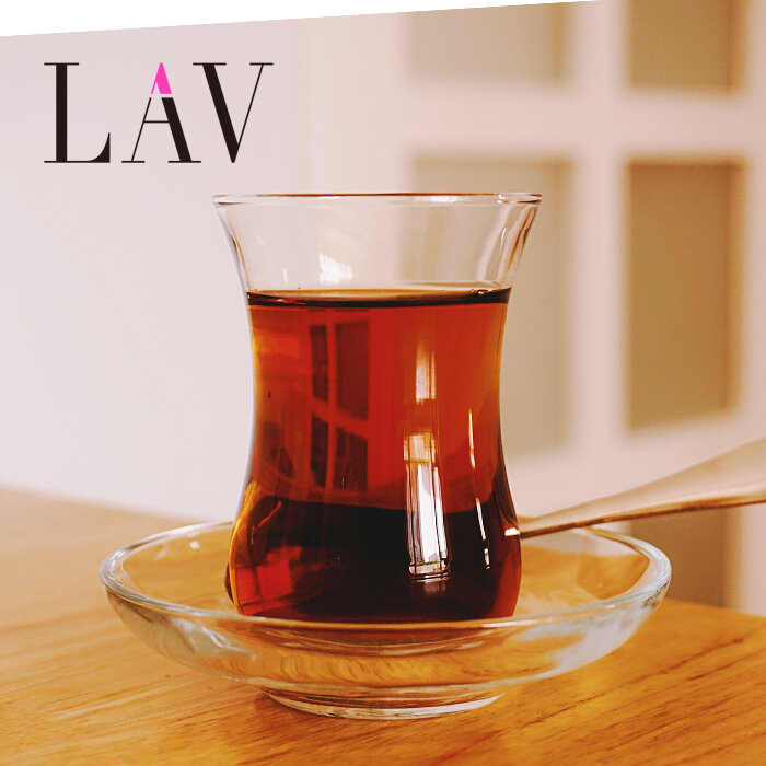 Import Turkey Tea Cup Gift LAV Glass Coffee Cup Hot Drink Cup with Tray Classic Tulip Tea Cup