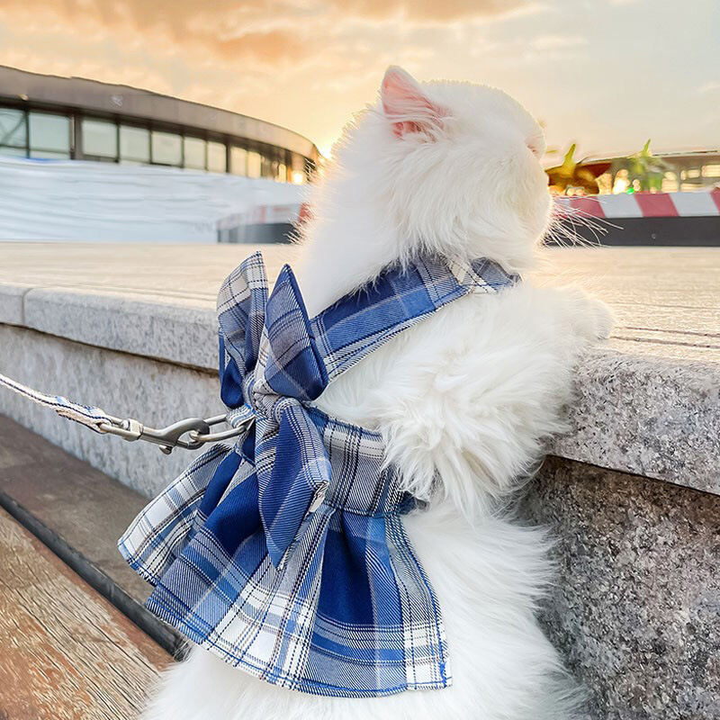 Xiaoye Benye Váy JK Dây Mèo Đi Ra Ngoài Áo Ba Lỗ Dây Dắt Mèo Dây Dắt Chó Vừa Và Nhỏ Đồ Dùng Thú Cưng Gia Dụng