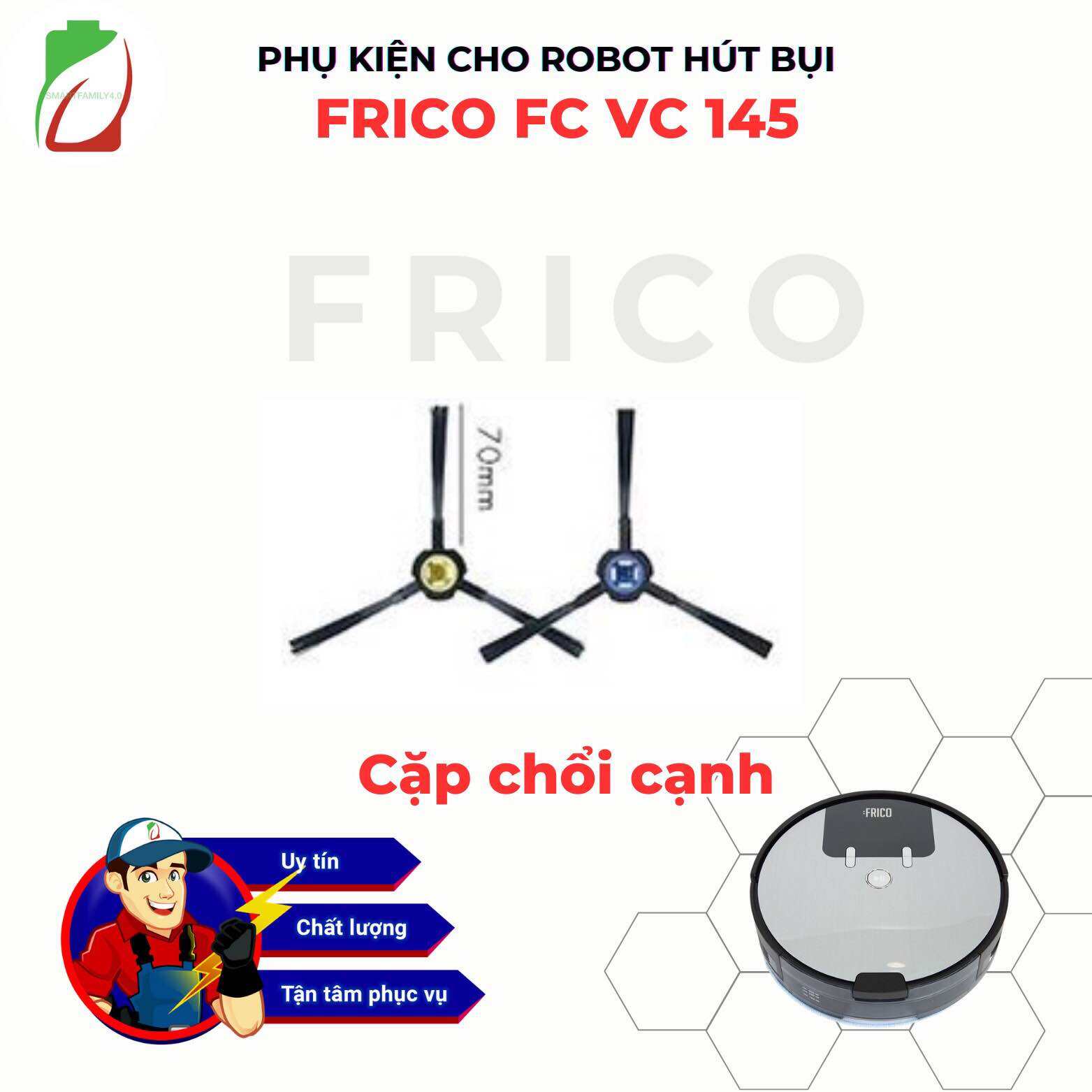 CẶP CHỔI CẠNH (CHÍNH HÃNG) CHO ROBOT HÚT BỤI FR ICO FC-VC145