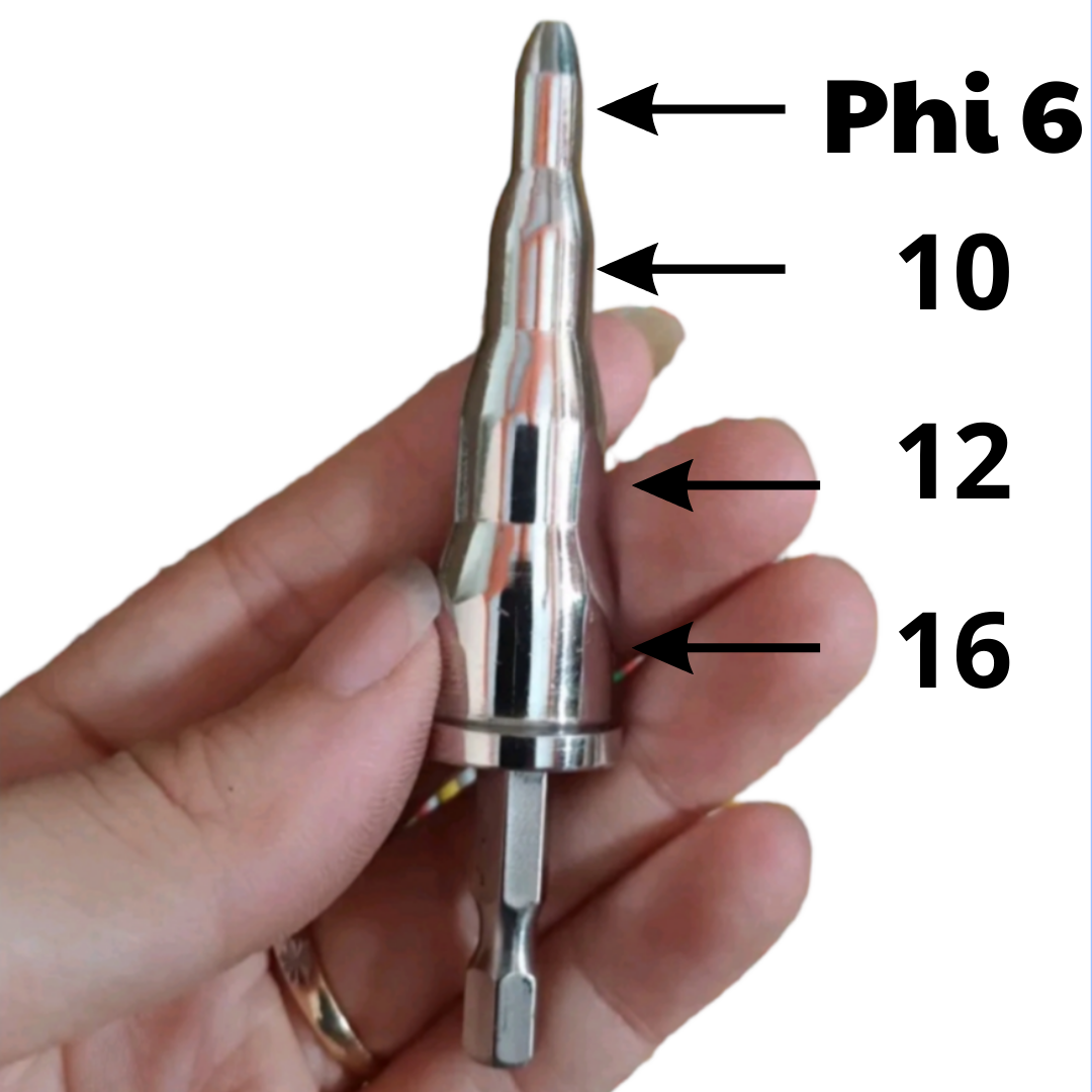 Nong ống đồng , INOX 304 nguyên khối, có đầu lục giác lắp máy khoan
