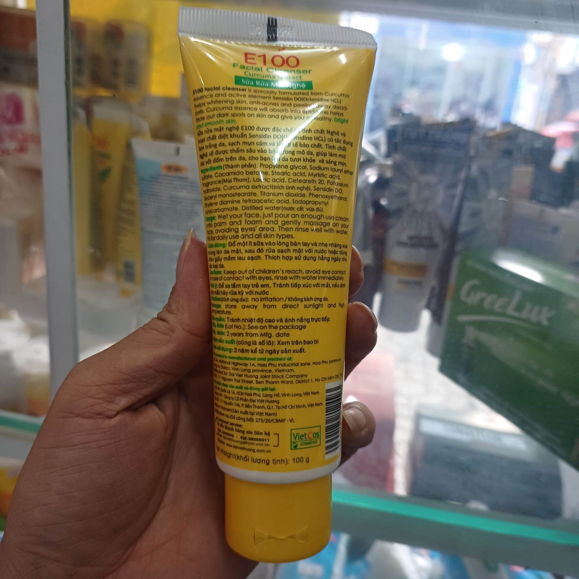 sữa rửa mặt e100 nghệ 100g