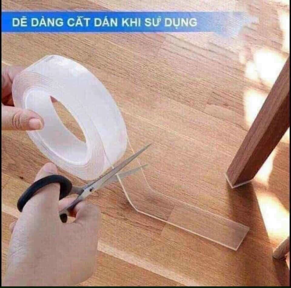 Cuộn băng dính 2 mặt đa năng trong suốt