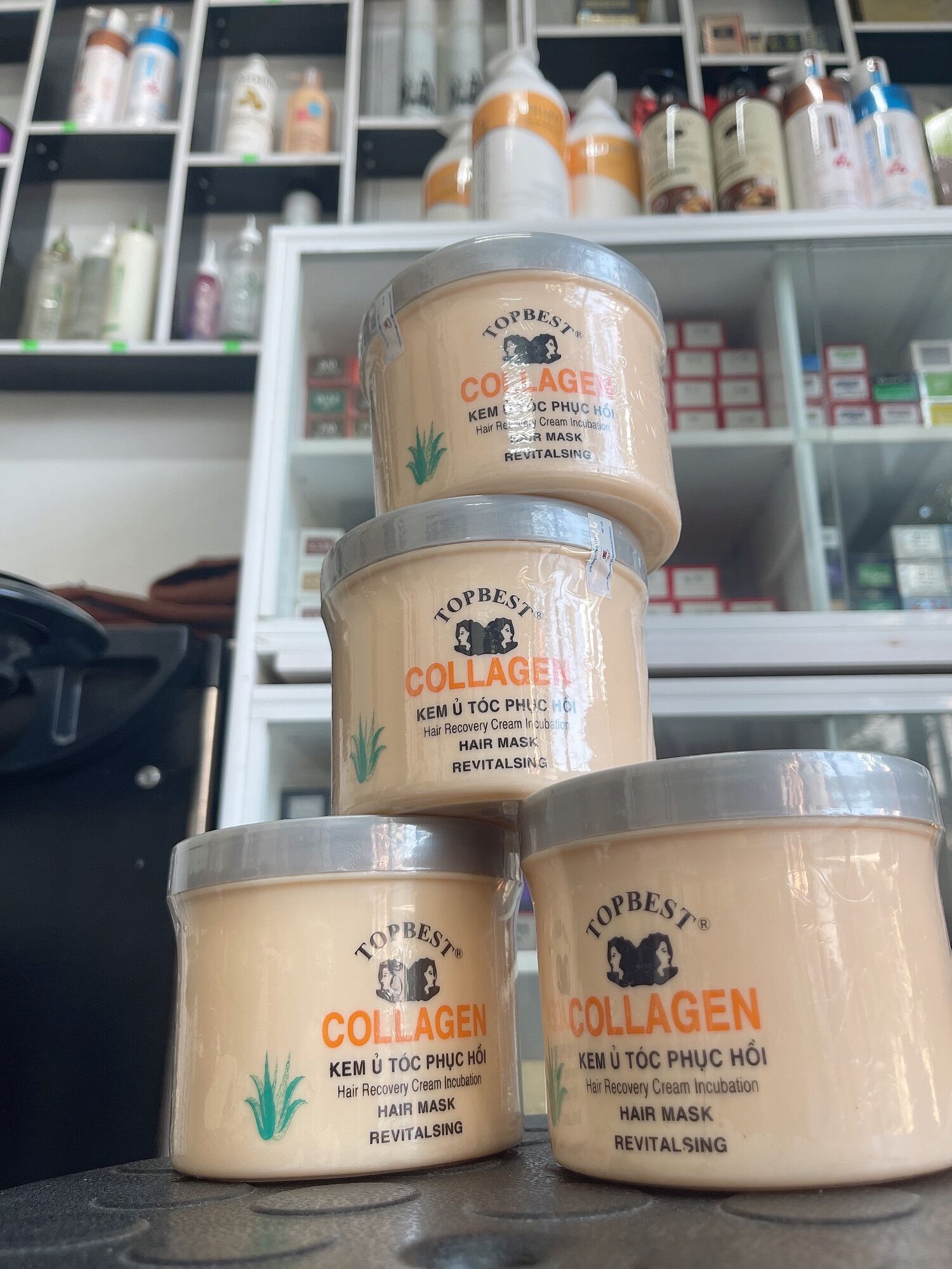 Ủ hấp dưỡng tóc Topbest collagen 500ml siêu mềm mượt