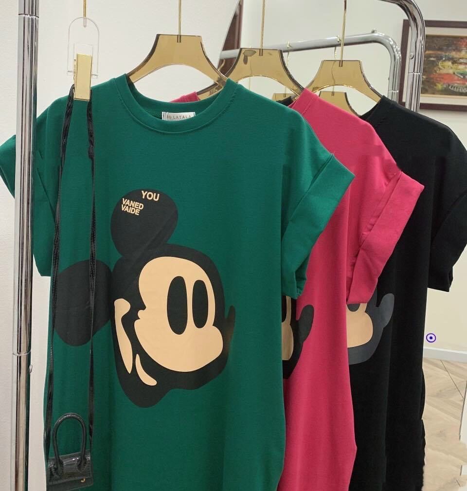 Đầm bầu suông cotton mickey thời trang