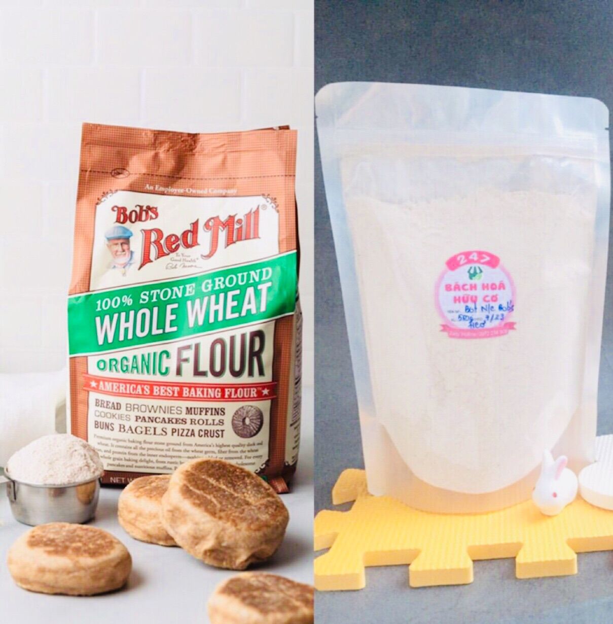 Bột mì nguyên cám hữu cơ bob’s red mill từ bao lớn 11,3 kg tiết kiệm- date 07/2023
