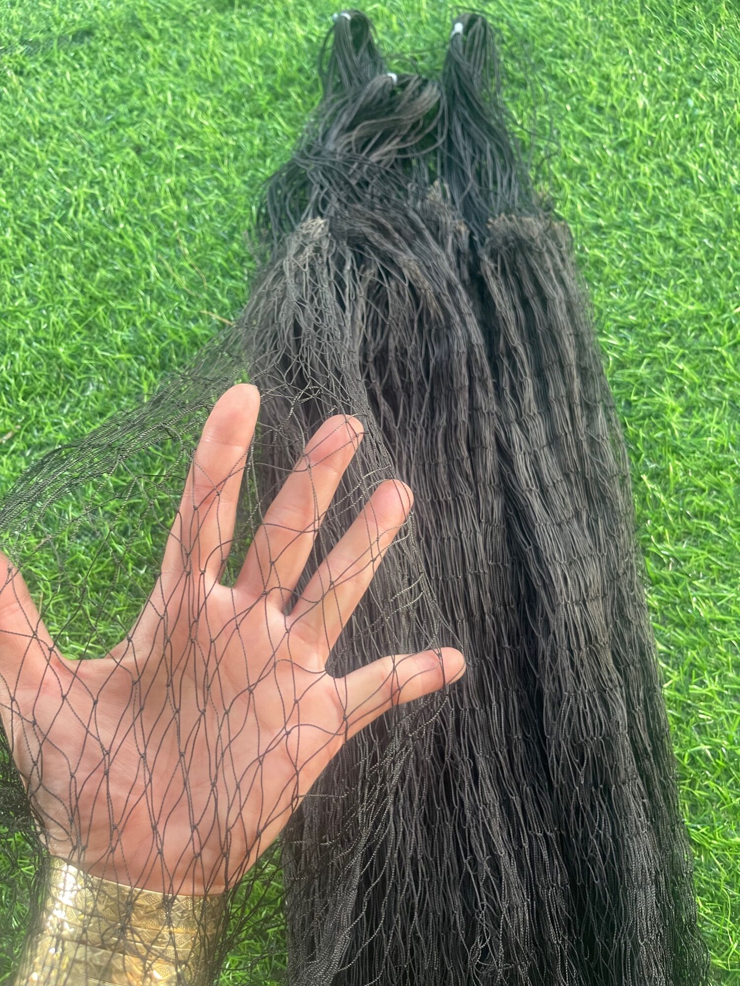 30m Lưới dù Thái Giăng Rắn Mắt 4P Cao 50cm (Đã Nhuộm 2 Màu Cỏ Khô Và Đen)