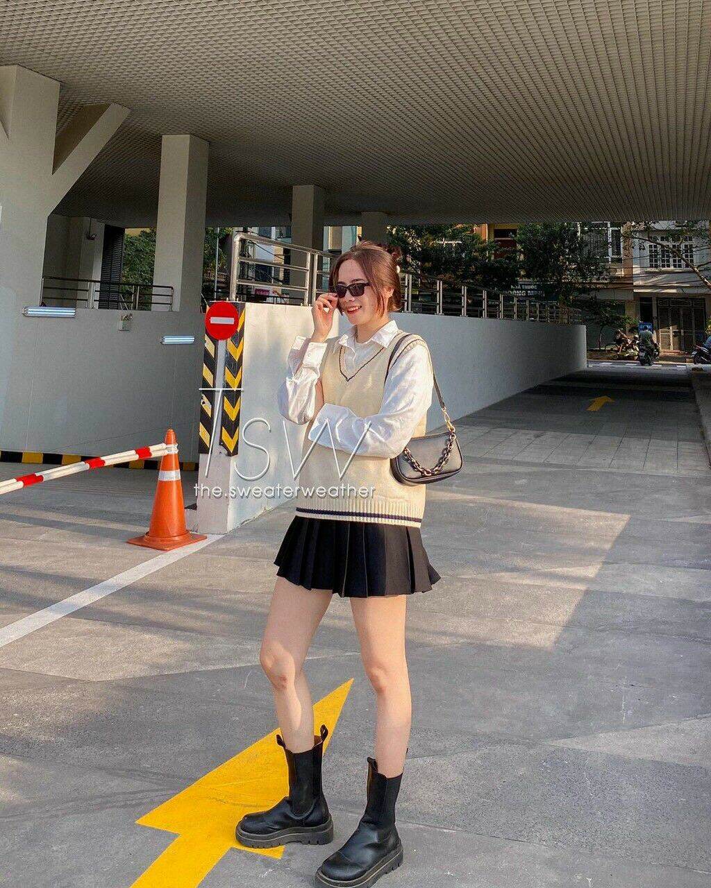 Áo len gile nữ thời trang ( không kèm áo trong )