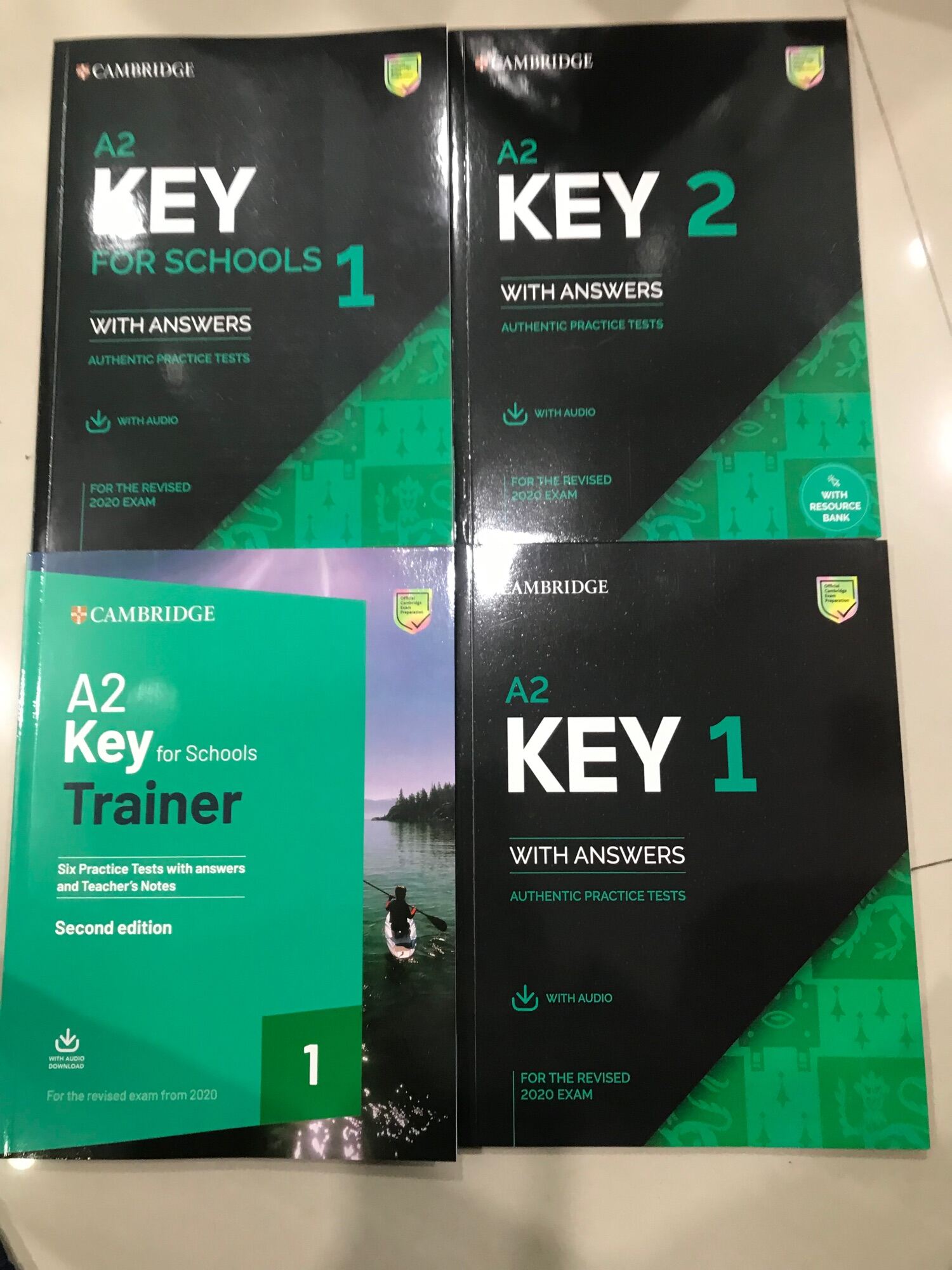 Bộ KET 2020 4 quyển - A2 Key Trainer, A2 Key School sách nhập khẩu