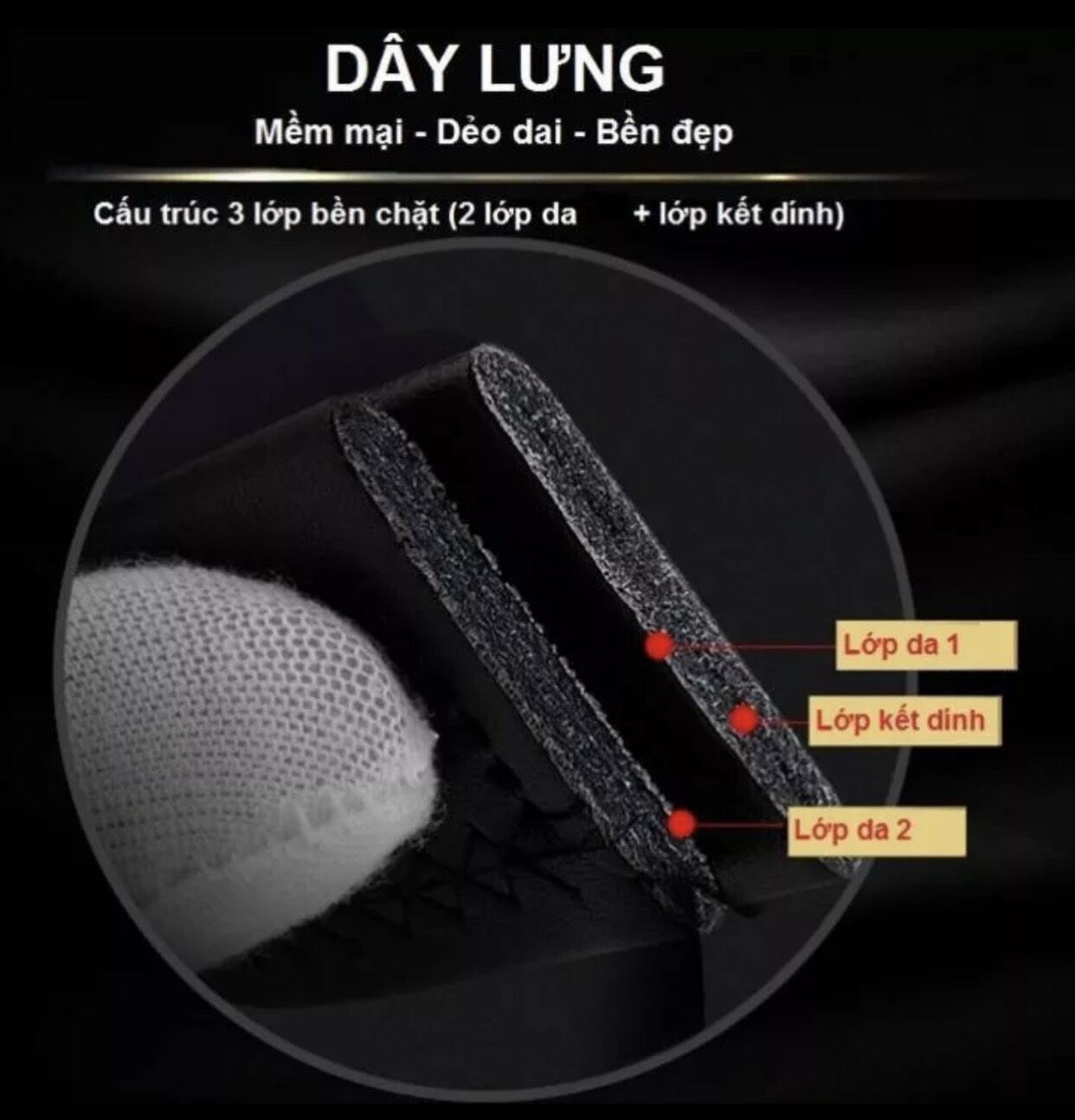 [AuthTuon] Thắt Lưng Nam Thắt Lưng Da Bò Thật Hai Lớp Dây Nịt Nam Thời Trang Màu Đen Sang Trọng FullBox